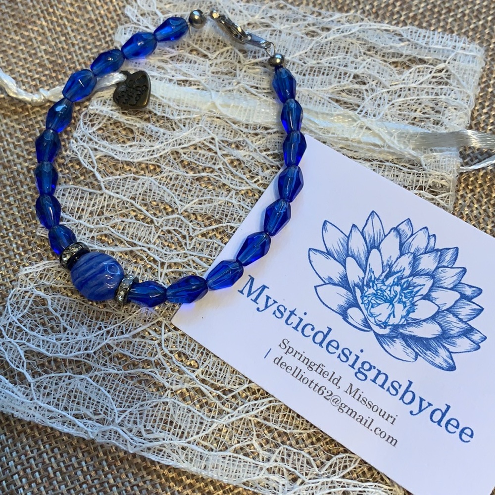 Gorgeous handcrafted one of a kind Crystal bracelet